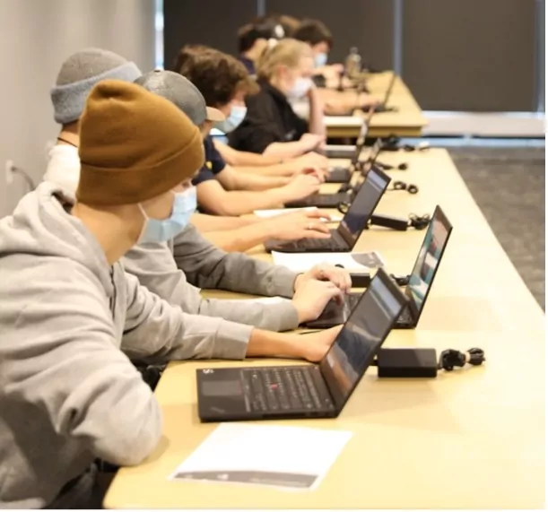 Local high school students compete in the CTF range in CyberQ